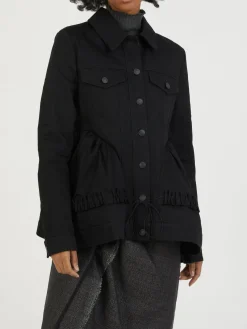Voluminöse Jeansjacke 'Ulanda' Schwarz