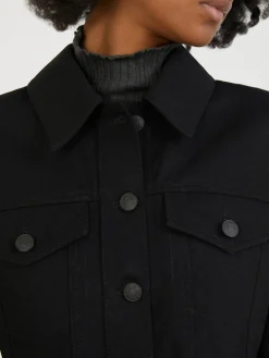 Voluminöse Jeansjacke 'Ulanda' Schwarz