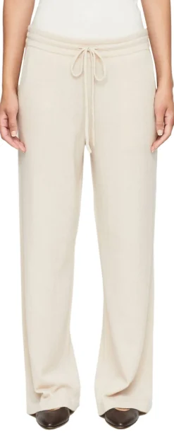 Weite Cashmere-Loungehose Beige