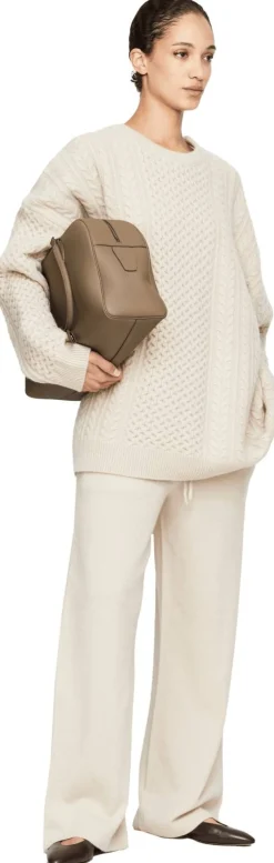 Weite Cashmere-Loungehose Beige