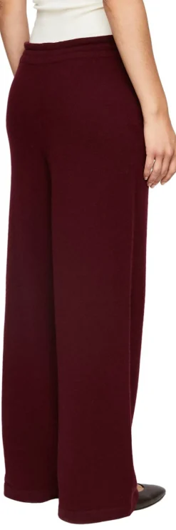 Weite Cashmere-Loungehose Bordeaux