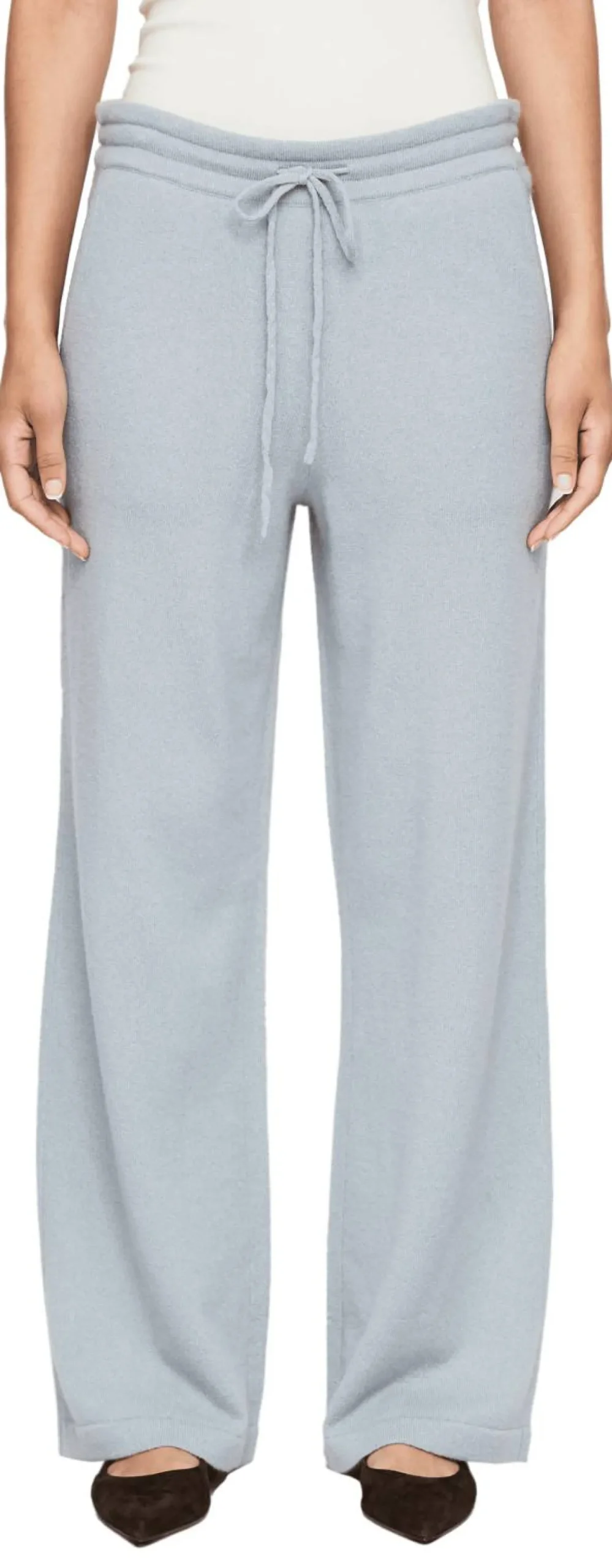 Weite Cashmere-Loungehose Eisblau