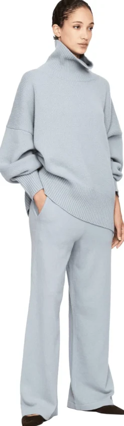 Weite Cashmere-Loungehose Eisblau