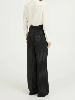 Weite Hose mit hoher Taillie Schwarz/Weiß