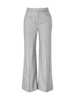 Weite Seiden-Cashmere-Hose Grau