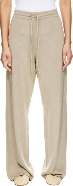 Weite Seiden-Cashmere-Hose Summer Taupe