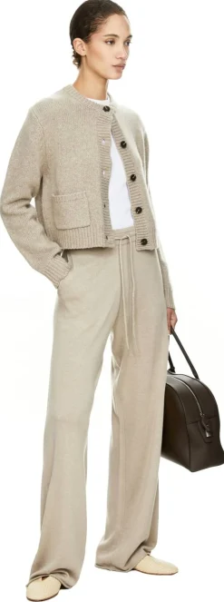 Weite Seiden-Cashmere-Hose Summer Taupe