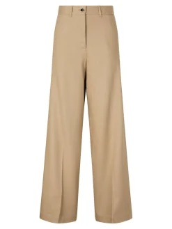 Weite Stoffhose 'Astrid' aus Leinen Beige