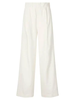 Weite Stoffhose 'Sirena' aus Leinen Weiß