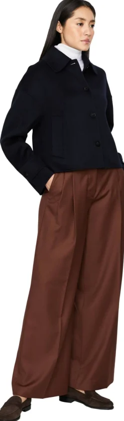 Weite Wollhose 'Lupina Wool' Marrone