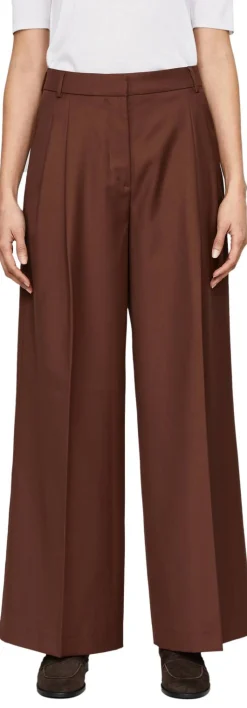 Weite Wollhose 'Lupina Wool' Marrone