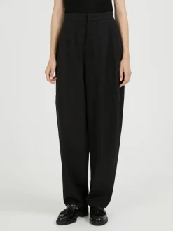 Weite Wollhose Schwarz
