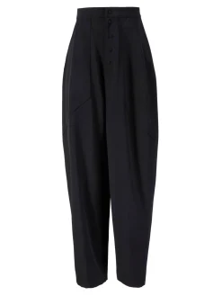 Weite Wollhose Schwarz
