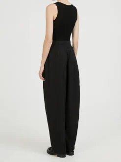 Weite Wollhose Schwarz