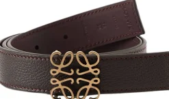 Wendbarer Gürtel mit Anagram Oxblood/Vintage Gold