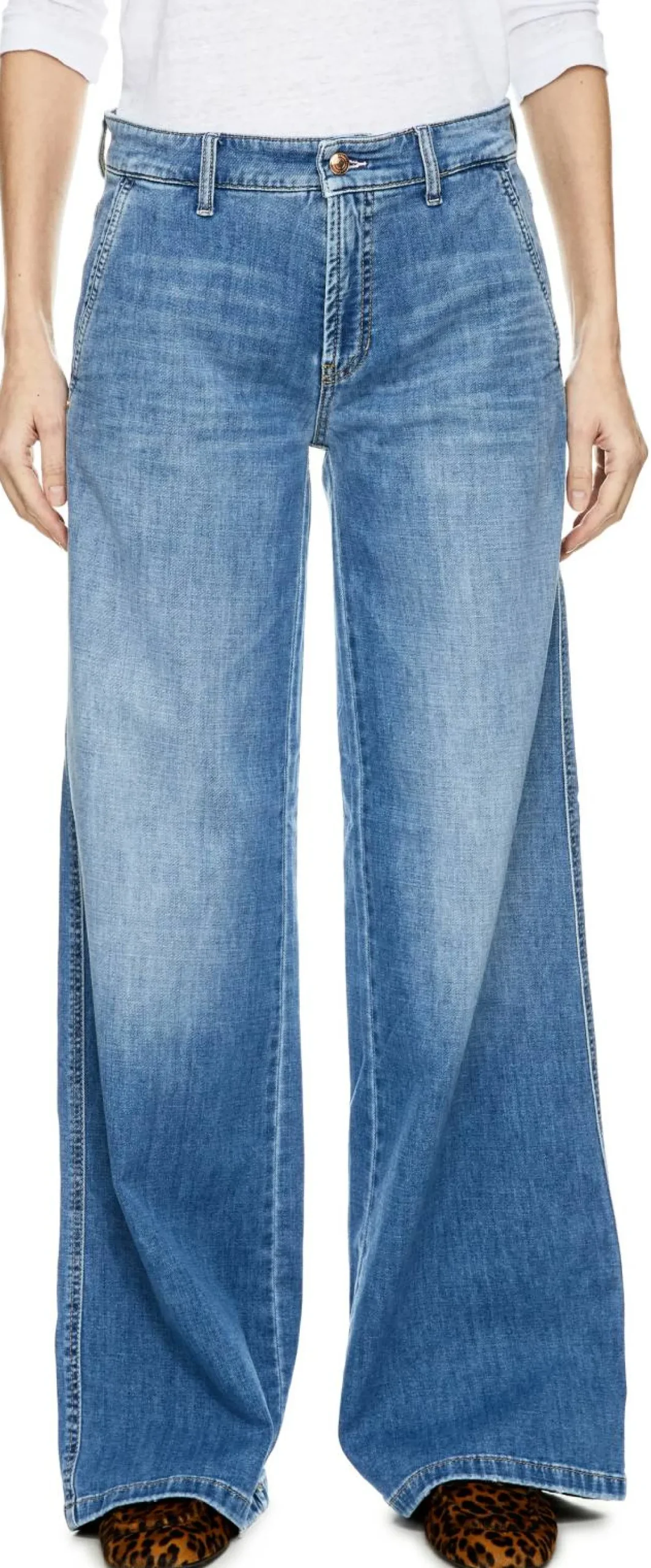 Wide-Leg Jeans 'Alek' Hellblau