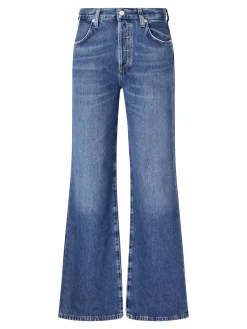 Wide-Leg Jeans 'Annina' Mittelblau