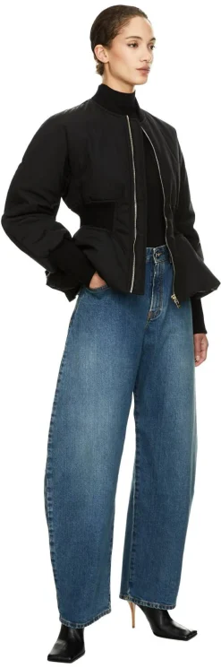 Wide-Leg Jeans Blau