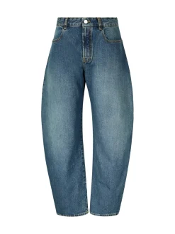 Wide-Leg Jeans Blau