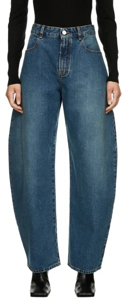 Wide-Leg Jeans Blau