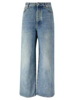 Wide-Leg Jeans Blau