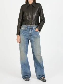 Wide-Leg Jeans Blau