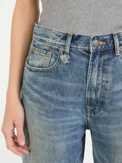 Wide-Leg Jeans Blau