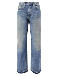 Wide-Leg Jeans Blau