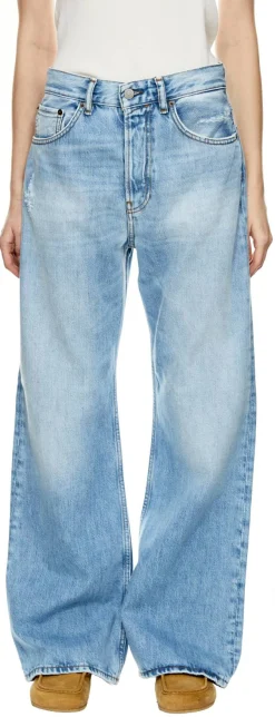 Wide-Leg Jeans Hellblau