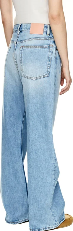 Wide-Leg Jeans Hellblau