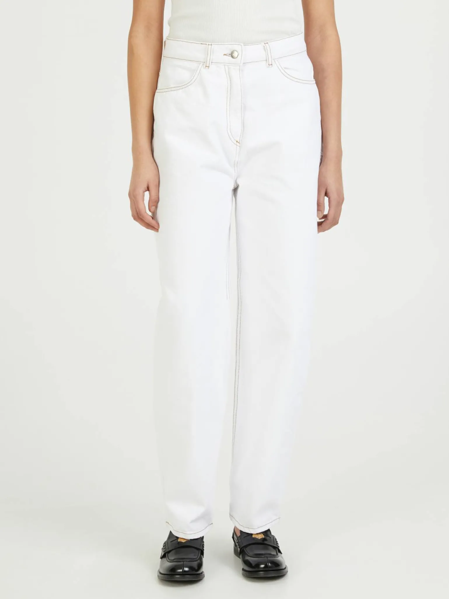 Wide-Leg Jeans 'Helle' Weiß