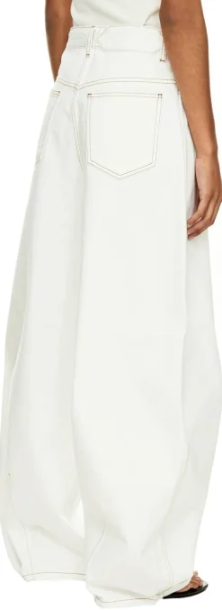 Wide-Leg Jeans 'Le De Nimes Ovalo' Crème