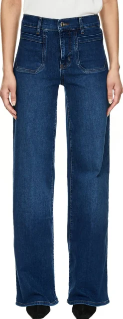 Wide-Leg Jeans 'Le Slim Palazzo Long Pocket' Blau