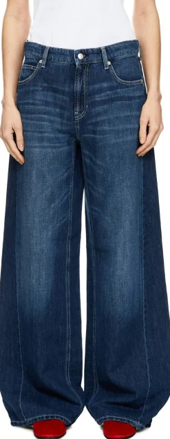 Wide-Leg Jeans 'Palazzo' Dunkelblau