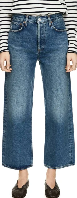 Wide-Leg Jeans 'Ren' Mittelblau