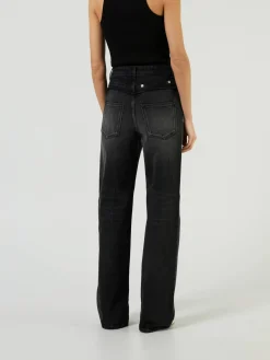 Wide-Leg Jeans Schwarz