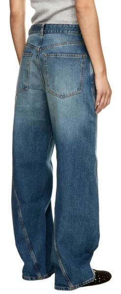 Wide-Leg-Jeans 'Twisted' Mittelblau