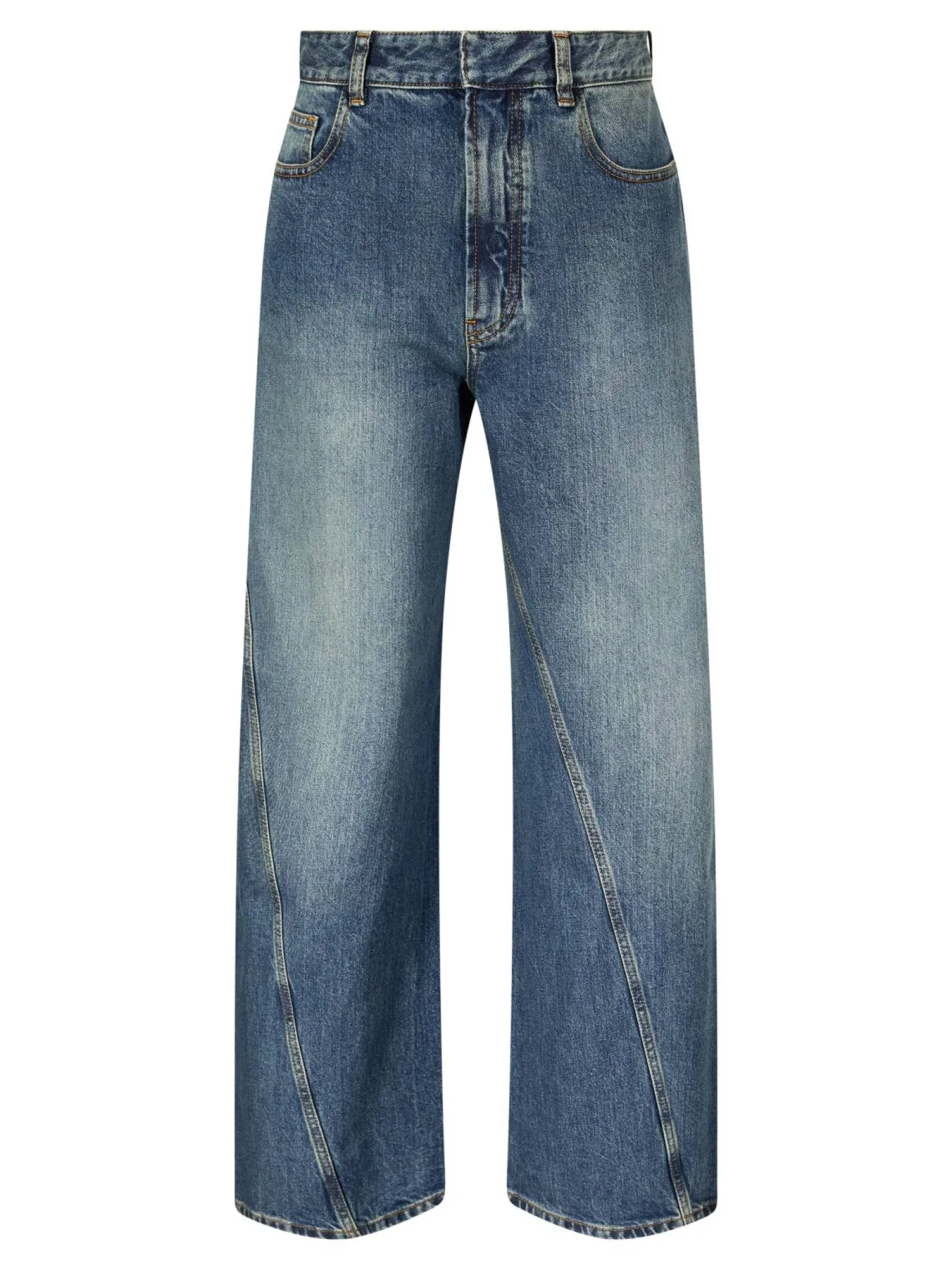 Wide-Leg-Jeans 'Twisted' Mittelblau