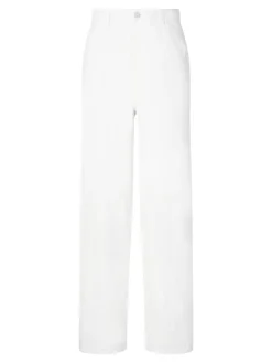 Wide-Leg Jeans Weiß
