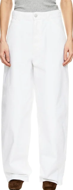 Wide-Leg Jeans Weiß