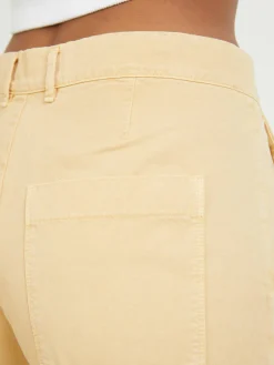Wide-Leg Stoffhose Gelb