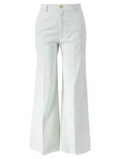 Wide-Leg Stoffhose Hellgrün
