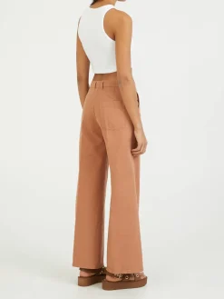 Wide-Leg Stoffhose Orange