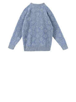 Woll-Baumwollpullover Blau