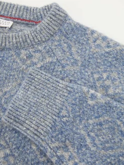 Woll-Baumwollpullover Blau