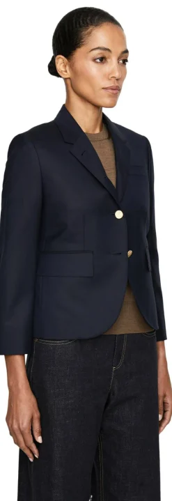 Woll-Blazer in Marineblau