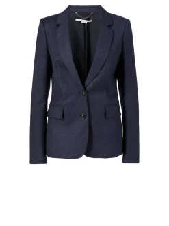 Wollblazer mit Schulterpolster Marineblau