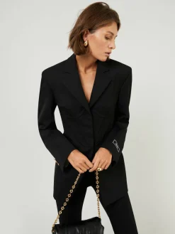 Woll-Blazer Schwarz