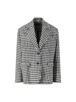 Woll-Blazer Schwarz/Weiß