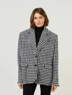 Woll-Blazer Schwarz/Weiß